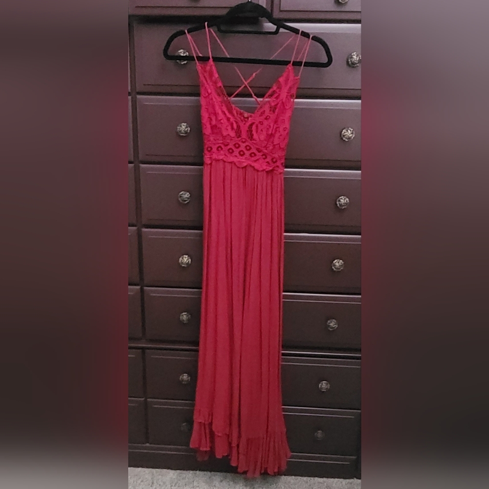 Free People Adella Lace Maxi Dress Size XS